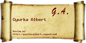 Gyurka Albert névjegykártya